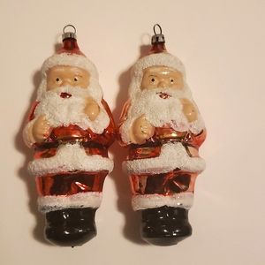 2 Santa ornaments